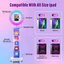JIYANG Portable Photo Booth Compatible with Any Ipad,Photo Booth Stand Shell with ChackTok PhotoBooth VIP Member and Flight Case,Free Custom Logo,Perfect for Parties,Wedding and Events(White)