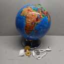 Interactive World Globe for Adults - Large 13 Inch Globe with Stand - Earth Globe with Illuminated Constellations Light Up at Night - Geographic Map for Kids - Educational Learning Gift - Compass to navigate it!