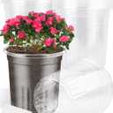 PACETAP 15Pack 6.5 Inch Reinforced Clear Nursery Pots with Drainage Holes, Thickened Plastic Plant Pots with 15 Plant Labels for Indoor Outdoor Flower Seed Starter