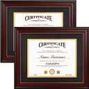 GraduatePro 8.5x11 Diploma Frame with Black Over Gold Mat or Display 11x14 Document Without Mat, CPA License Frame, UV Protection Acrylic, Mahogany with Gold Beads, Pack of 2