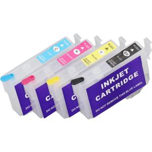 4Pcs Ink Cartridge Replacements, Black, Cyan, Magenta and Yellow 4 Colors, No Blocking and Ink Leakage, Refill Printing Boxes with Permanent Chip(T200XL1/T200XL2/T200XL3/T200XL4)