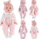 12 inch Doll Clothes and Accessories with Headband Hat Socks 4-Packs for 10 11 12 inch Dolls (Not Include Doll)