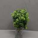 Zheart Fake Eucalyptus Stems in Glass Vase with Faux Water,14" Artificial Plants Eucalyptus Leaves for Shelf Desk Bathroom Farmhouse Room Coffee Table Home Decor (Sage Green)