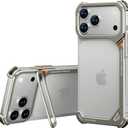 OATSBASF 9 Case for iPhone 17 Pro Max Bumper Case Metal, Aluminum Frame Slim Fit No Back Design, Compatible with MagSafe, Shockproof Protection, Minimalist Frameless Phone Case, Natural Titanium