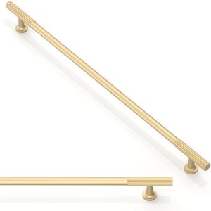 Asimerdeco 6 Pack Brushed Gold Cabinet Pulls 12.6 Inch(320mm) Kitchen Cabinet Handles Solid Zinc Alloy Cabinet Hardware Drawer Pulls