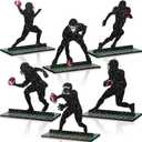 Geetery 6 Pcs Football Party Table Decoration Wooden Sports Table Sign Football Player Silhouette Centerpieces Rugby Tiered Tray Decor for Fans Club Sport Birthday Tailgate Party Supplies