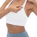 Foucome Nursing Bras for Breastfeeding Racerback Maternity Sports Bra Workout Yoga Pregnancy Bra (Large, White)