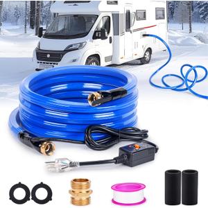 HIRALIY 50FT Heated Water Hose for RV, Water Line Freeze Protection, 5/8" Inner Diameter, Camper, Garden, RV Accessories, Livestock, Mountain Cabin