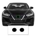 Pre-Cut Front Emblem Tint Compatible with Nissan Maxima SL SR S Sedan 2019-2023 | Precision Cut Stretchable PPF Vinyl Overlay Cover Wrap Dark Smoke (Pack of 2)