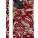 DAIZAG Compatible with for iPhone 13/iPhone 14 Case,L2 Love Red Kisses Dual Layer Shockproof Protective Hybrid Case