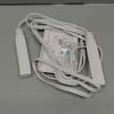 6FT Ultra Flat Plug Extension Cord with 6 Outlets, Slim Outlet Cover Hider Dual Extension Cord, 1625W ETL Certified, Childproof Outlet Cover, White