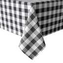 60"x85" Polyester Tablecloth Checkered Black