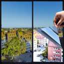 One Way Window Privacy Film with Tools, Heat Control Window Tint for Home, Explosion-Proof Premium PET Material Sun Blocking Anti UV Reflective Window Film, Mercury Blue, 23.6 Inch x 6.5 Feet