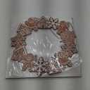 Jetec Christmas Gingerbread Wreath 11.8inch Christmas Front Door Decor Wooden Gingerbread Man and House Snowflakes Door Hanger Rustic Wall Decoration for Xmas Holiday Garden Yard Window