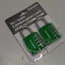 Puroma 2 Pack Combination Lock for Locker 4 Digit Outdoor Waterproof Padlock for School, Gym, Sports, Fence, Toolbox, Gate, Case, Outdoor, Hasp Storage, Cabinets (Green)