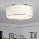Luupyia 3-Lights Drum Ceiling Light Fixture 12.6 Inches, Vintage Unique Semi Flush Mount Ceiling Lighting with Fabric Drum Shade, Farmhouse Chandeliers for Bedroom, Hallway, Entry, Foyer E26 60W