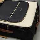 LOVEVOOK Carry On Luggage 28x19x12 Airline Approved, 24 Inch Softside Suitcases with Wheels, Lightweight Spinner Carry on Suitcase with TSA Lock, Water-Resistant Large Capacity Luggage for Travel (Black-White-Chestnut)