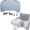 Wheelchair Tray Table with Cup Holder - Removable Wheelchair Desk Lap Board for Nursing Patient Eating Aid, Fits Wheelchair Arms of Distance 16" - 20" (Grey)