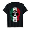 Mexico Flag Gift Sugar Skull Mexican T-Shirt Size Large