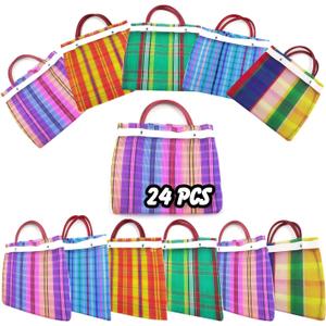 Small Mexican Tote Mercado Bags (Set of 24) - Assorted Colors-Mini Mexican Mesh Bags 10"x 7.5" by JVR TRADE (24) Small Mexican Tote Mercado Bags (Set of 24) - Assorted Colors-Mini Mexican Mesh Bags 10"x 7.5" by JVR TRADE (24)