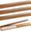 Acacia Wood Mahjong Racks with Magnetic Pushers, Set of 4 Tile Racks & Pushers, Durable American Mahjong Accessories, Complete with Storage Bag (Acacia)