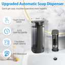 Automatic Liquid Soap Dispenser, Rechargeable, Touchless, 17oz/500ml with 4 Adjustable Soap Levels, Wall Mount & Waterproof, Liquid Hand/Dish Soap Dispenser for Bathroom Kitchen