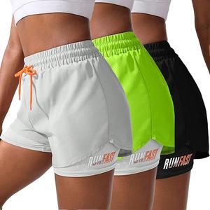 YOAKUKA Women's 2 in 1 Workout Shorts Gym Workout Yoga Running Biker Tennis Skirts Clothes Summer, (Pack of 3, Medium)