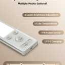 EZVALO 10inch Under Cabinet Lighting, 2500mAh Rechargeable Motion Sensor Lights Indoor with 3 Color Temps, 2 Pack Magnetic Closet Light, 80 LED Dimmable Under Counter Lights for Kitchen, Shelf, Stair (Silver)