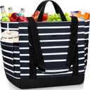 Cooler Bag Insulated, Soft Side Cooler, Reusable Grocery Bags with Zipper Closure, Thermal Leakproof Large Insulated Tote Bag for Hot/Cold Food for Grocery, Beach, Travel, Picnic