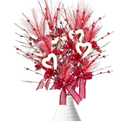 3 Pcs Valentine's Day Heart Shaped Berry Feather Picks, 19.7 Inch Artificial Red White Heart Berry Flower Stems for Wedding Christmas Home Vase Decor