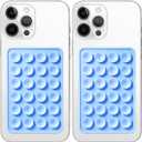 Galundge 2 Pack Silicone Suction Phone Case Mount, Non Slip Sticky Grip for Cellphone, Silicon Adhesive Suction Cup Mount, Strong Grip Holder for Selfies and Videos (Sky Blue)