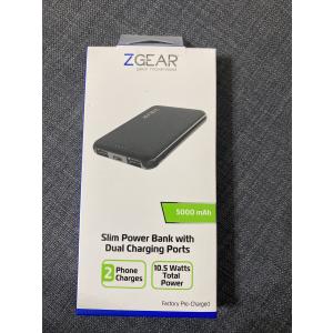 ZGear 5000 mAh Slim Dual Charging Port Power Bank - Black