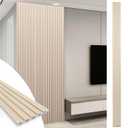 Art3d WPC Slat Wall Panels, 8-Pack 108 x 6 Inch 3D Wall Accents for Interior Wall Decor, Living Room, Bedroom, Oak
