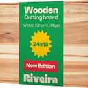Riveira Walnut/Cherry/Maple Wood Cutting Board – Gourmet Grandeur: 24 x 18 Wooden Cutting Board – Natural Wooden Cutting Boards For Kitchen Decorative – Innovative Juice Grooves Wooden Chopping Board