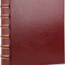 Vintage Hardback 3 Ring Binder 2 Inch, Professional Leather Binder 3 Ring, Three Ring Binders Fits 8.5" x 11", D Ring Binders for Photo Album, Home, School and Office Supplies- Dark Red