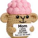 Crochet Sheep Gifts for Mom Christmas,I Wool Always Love Ewe are Best Mom Ever Gifts from Daughter Son,Funny Handmade Xmas Stocking Stuffers Gift Ideas for Step Bonus New First Time Mama Mother in Law