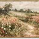 OIQArtOIQ Framed Canvas Wall Art,Vintage Decor,Landscape Nature Country Wildflower Paintings Farmhouse Pictures Modern Artwork Rustic Fall Flower Prints Cottagecore Office Living Room Bedroom Bathroom