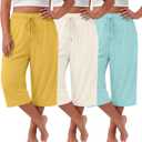 Locoowai 3 Pack Women's Plus Size Capris (XXXL)