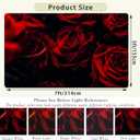 Rose Area Rugs 5'x7' Machine Washable Rugs Living Room Rugs Abstract Red Rose and Black Leaves Area Rug for Bedroom Laundry Room Kitchen Non Slip Carpet Soft Low-Pile