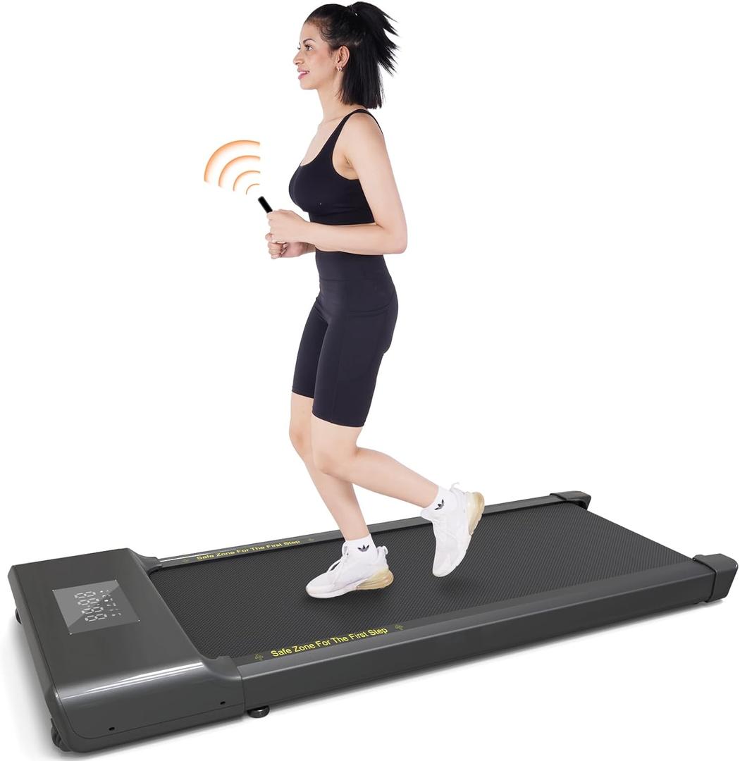lacuffy Under Desk Treadmill, Smart 2-in-1 Walking Pad for Walking and Jogging, Portable 2.5HP Low-Noise Treadmill with Remote & App Control, 300lbs Capacity