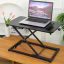 VebaCidi Height Adjustable Sit to Stand Desk Riser, Compact Standing Desktop Converter for Monitor or Laptop, Black