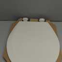 Bemis 500EC Durable Wood Toilet Seat with Easy Clean Hinges, Made in USA, Round, Biscuit
