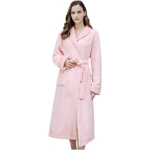 Fuzzy Robe Autumn and Winter Long Coral Velvet Thickened Bathrobe, Couples Flannel Men's Pajamas Winter Home Clothes Bathrobe (Color : G, Size : Medium)