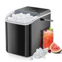 Ice Makers Countertop with Handle, Portable Ice Machine, 9 Bullet Ice Cubes in 6 Mins, 26lbs in 24Hrs, Auto-Cleaning, with Basket and Scoop, for Home, Kitchen, RV, Camping, Black