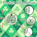 St. Patrick's Day Wreath 12 Inch Clover Porch Wreaths Happy Saint Patrick Wreaths Decor Hanging Sign Reversible Wooden Front Door Wreath for Holiday Home Door Wall Decorations Indoors Outdoors 1 Pcs