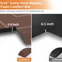 UKISS 9/10"" Extra Thick Cushioned Anti Fatigue Kitchen Mat, Waterproof High Density Foam Standing Desk Mat, Non-Slip Ergonomic Comfort Mat for Kitchen, Office,Workstation Black (Brown, 20" X 48")
