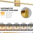 Epinl Gold Bathroom Light Fixtures - 24 inch Brushed Gold Vanity Light for Bathroom Over Mirror Dimmable 5CCT LED Light Bar Modern Lighting Fixture for Bathrooms Bedroom Living Room
