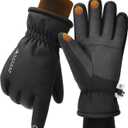 GXCROR Waterproof Ski Gloves for Men Women - Winter Warm Touchscreen Gloves for Cold Weather, Windproof for Snowboarding, Cycling & Outdoor Work, Medium (Black, M)