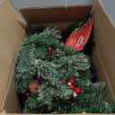 2 Set 30 Inch Outdoor Christmas Tree with LED Lights, Battery Powered & 6H Auto Timer, 8 Modes, Prelit Christmas Tree with Pine Cones Red Berries and Ball, Holiday Decor for Porch Yard Patio Pathway