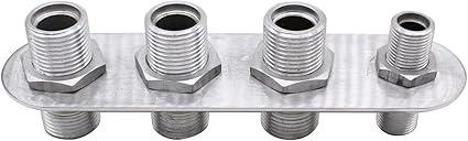 1 pc SHLPDFM Silver 4-Port Billet Aluminum Firewall Heater & A/C Bulkhead In –Line